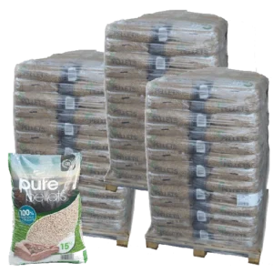 Granulés de Bois Premium Pure Pellet – 3 palettes – 195 sacs 2925 kg