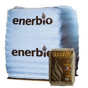 Granulés de bois ENERBIO – 2 palettes – 132 sacs 1980 kg