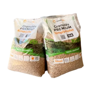 Granulés de bois Premium SimplyPELLET – 3 palettes – 195 sacs 2925 kg