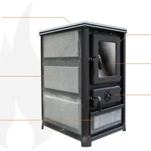 Poêle à bois avec plaque de cuisson Olymp Plus – 11 kW