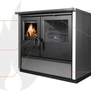Cuisinière à bois bouilleur North – 21 kW