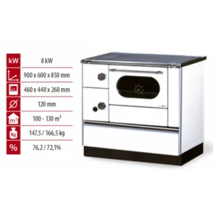 Cuisinière à bois Alfa 90 H Favorit – 8 kW